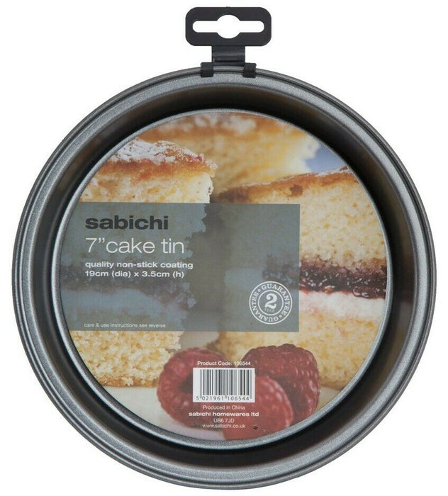 18cm Round Seamless Cake Tin Non-Stick Victoria Sandwich Cake Baking Pan