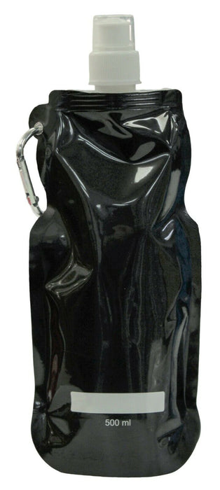 10 x 500ml Folding Water Bottle Black Foldable Drink Bottle Outdoor Sport Travel