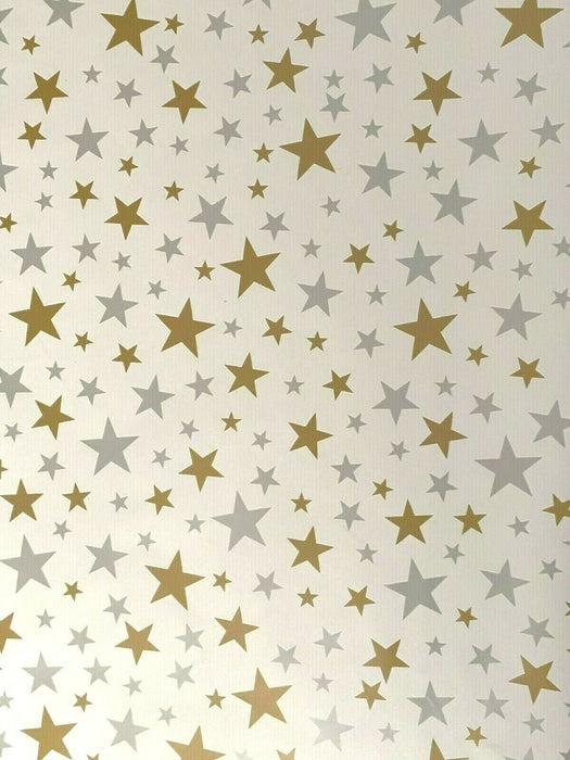 6x Wrapping Paper Rolls Gold Silver Star Design Christmas Gift Wrapping 12m