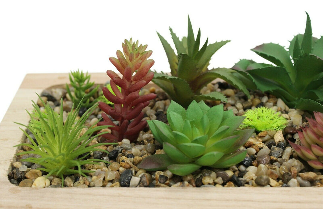 Artificial House Plant Decoration Exotic Miniature Plants With Gravel & Tray