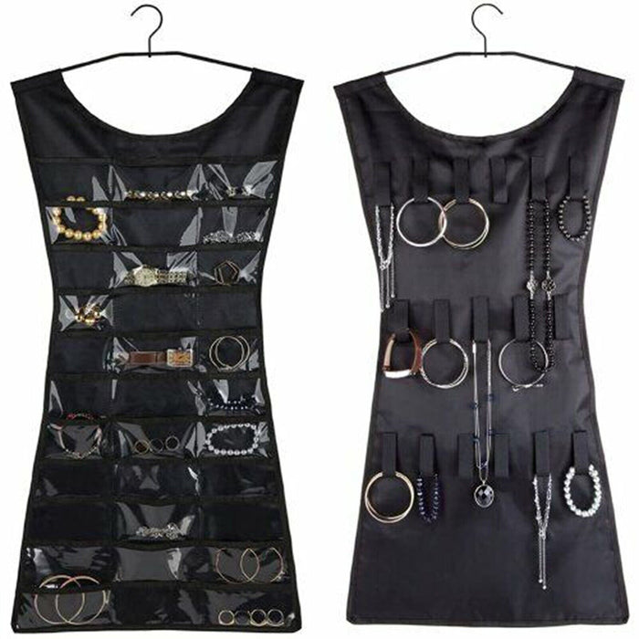 Hanging Jewellery Organiser Double Sided Jewellery Accessories Display Pouch