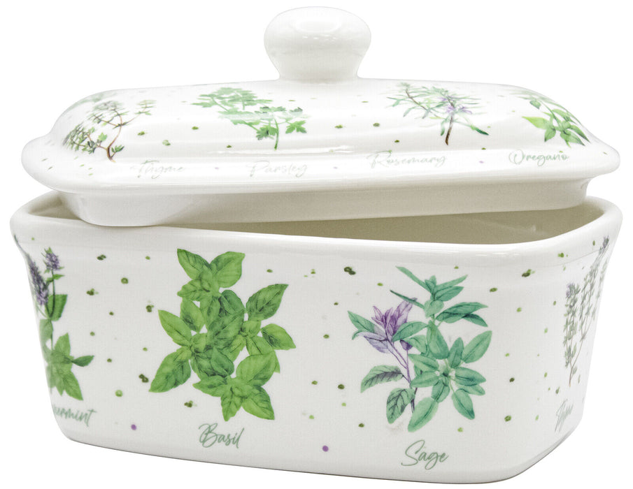 Fine China Butter Dish Leonardo Collection Herb Garden Bell Top Butter Dish