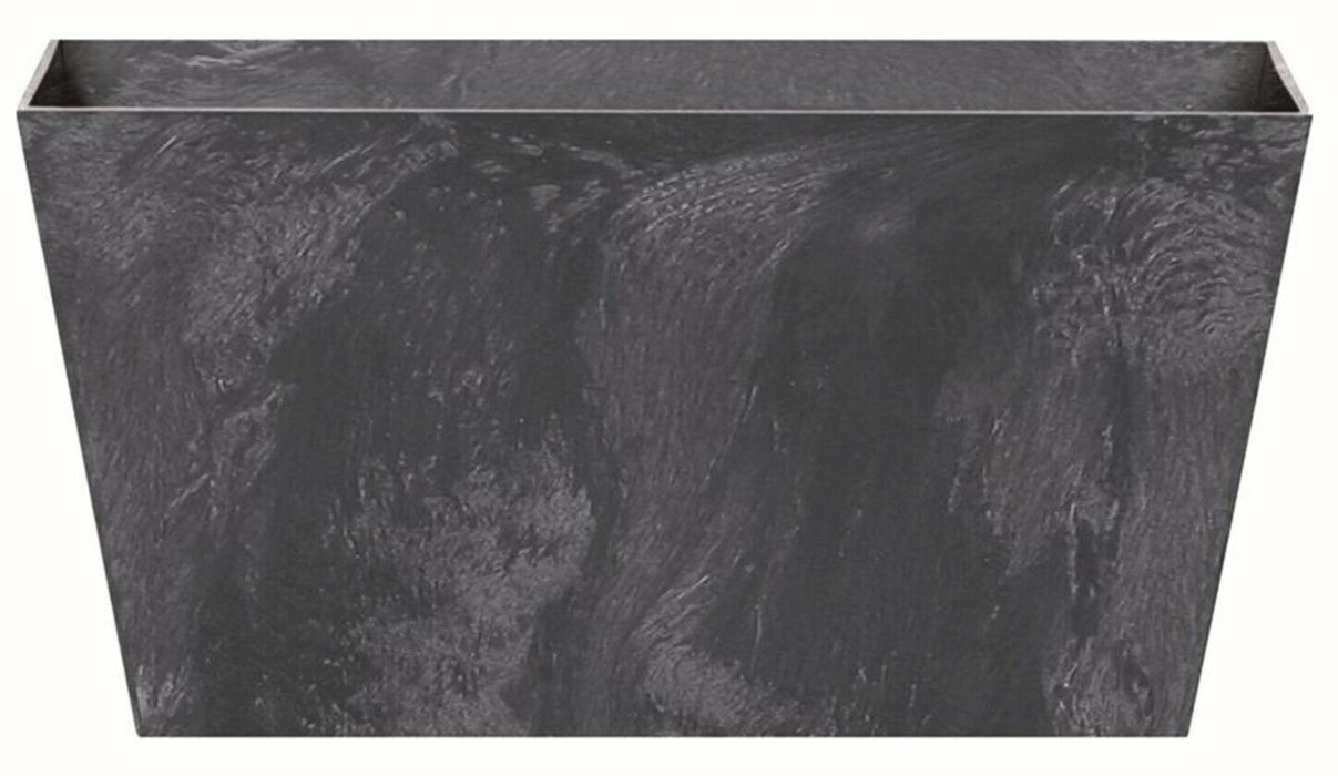 Large Deep 60cm Charcoal Grey Plastic Trough Planter Plant Pot Rectangle Planter