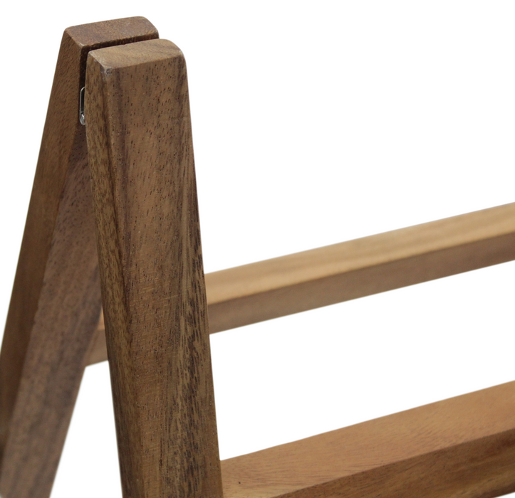 Acacia Wood Food Display Stand Ladder Style 2 Levels Sushi Meats Veg Display