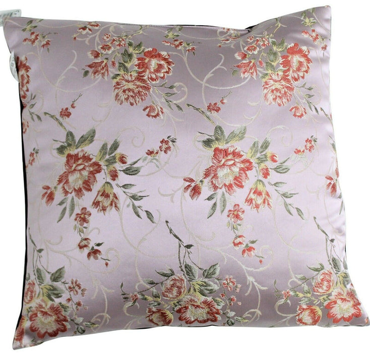 Filled Floral Sofa Cushion Decorative Cream Pink Flower Couch Pillow With Cover