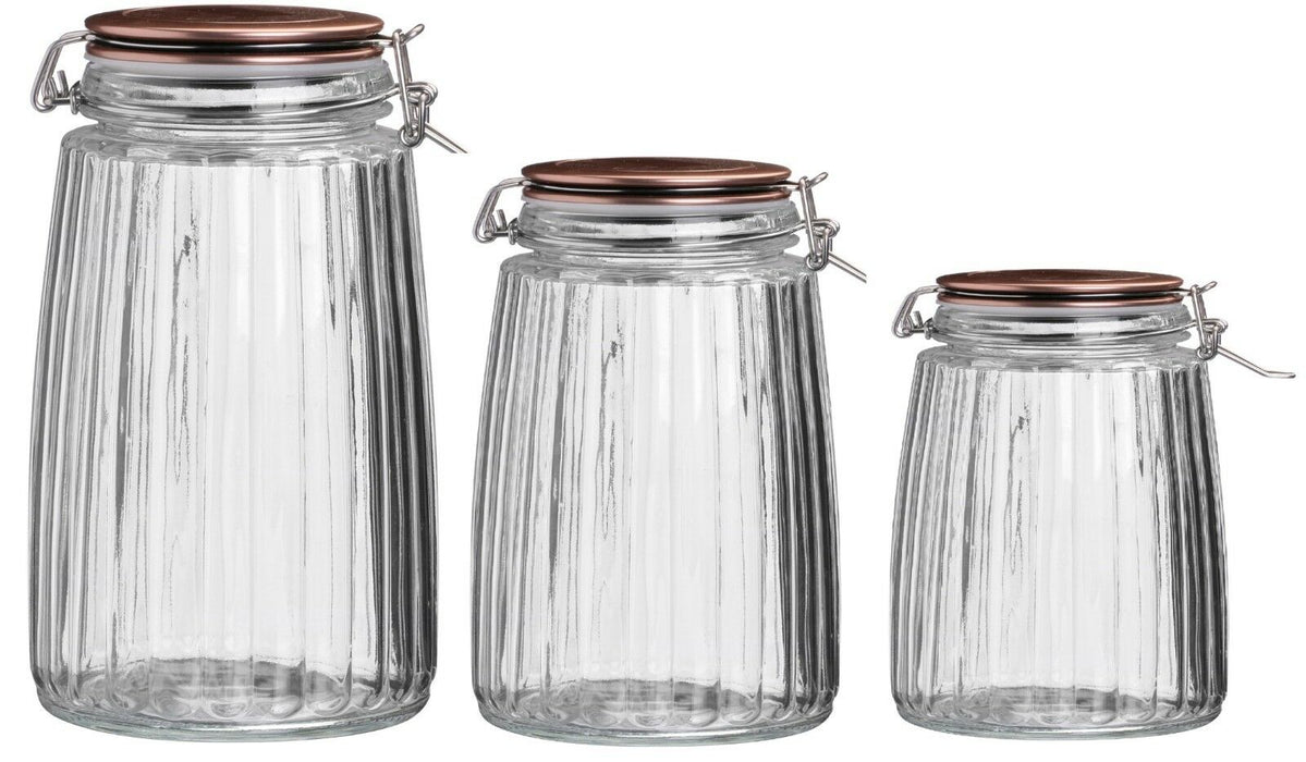 Cliptop Airtight Preserve Jars Food Storage Jars Canisters Containers Copper Lid