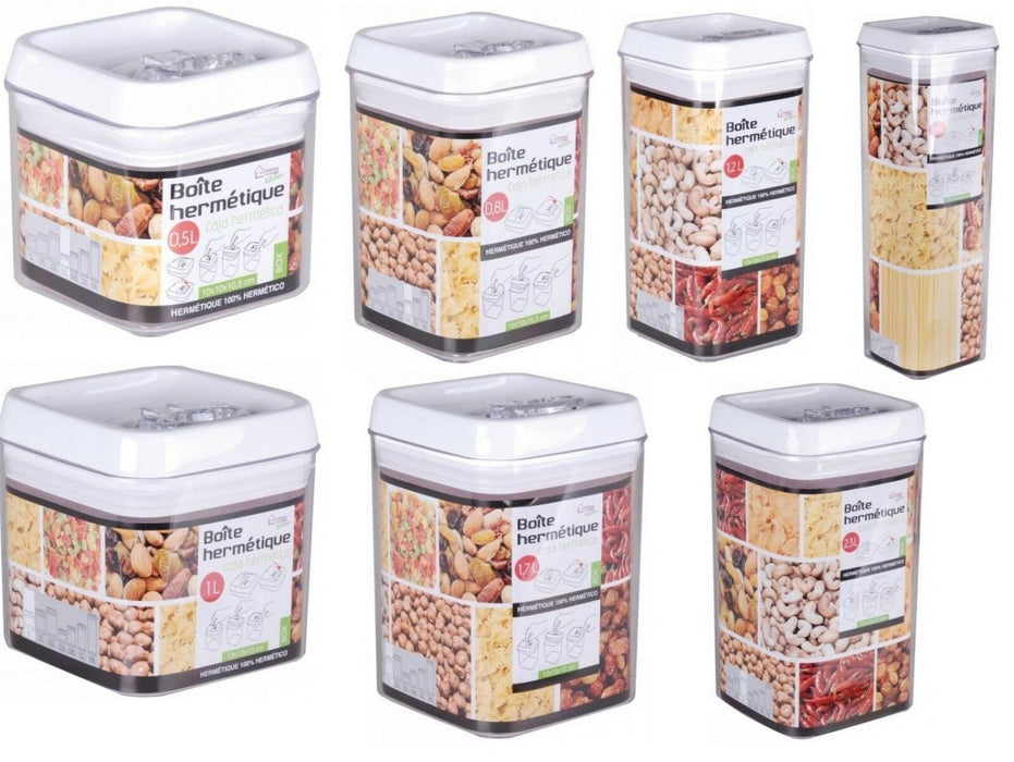 Airtight Stackable Square Food Storage Jars Canisters Containers