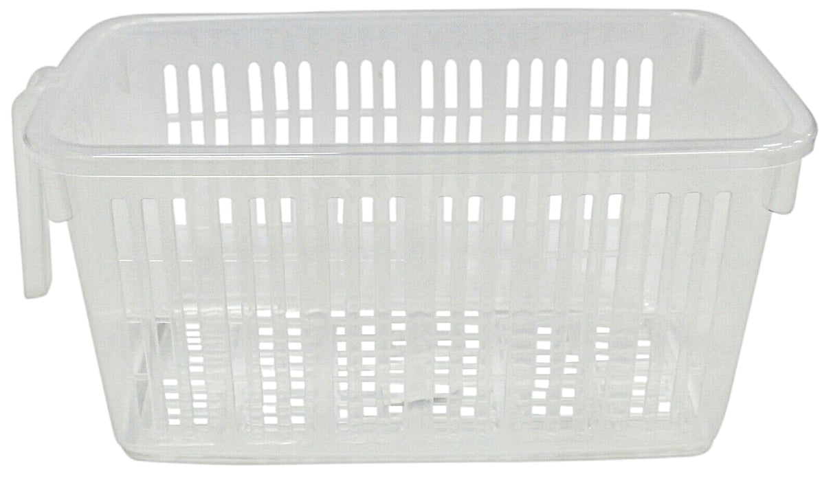 Set Of 12 Clear Storage Caddy Baskets With Handle Easy Cupboard Shelf Tidy