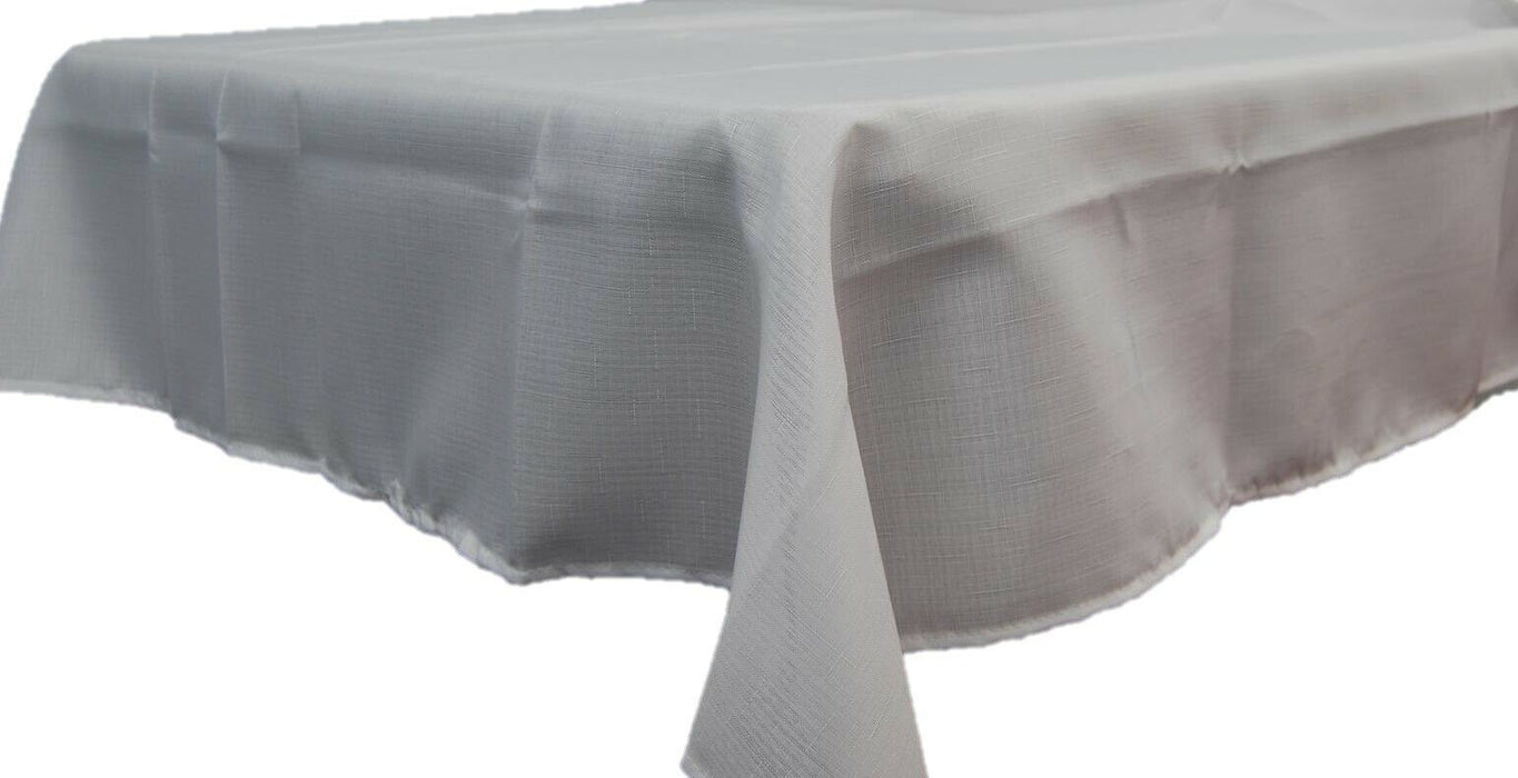 4ft Square White Linen Look Tablecloth 100% Polyester