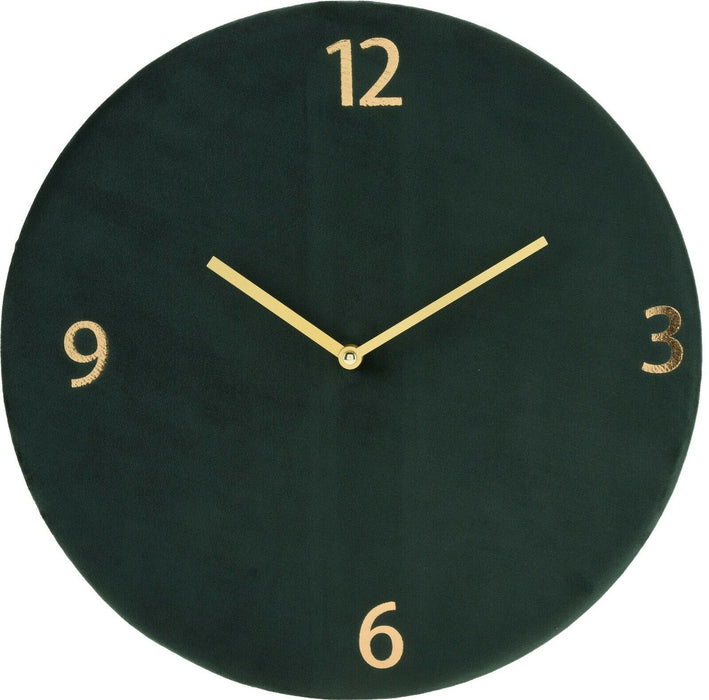 Large 37cm Wall Clock Modern Style Velvet Finish Gold Handles Deluxe Collection