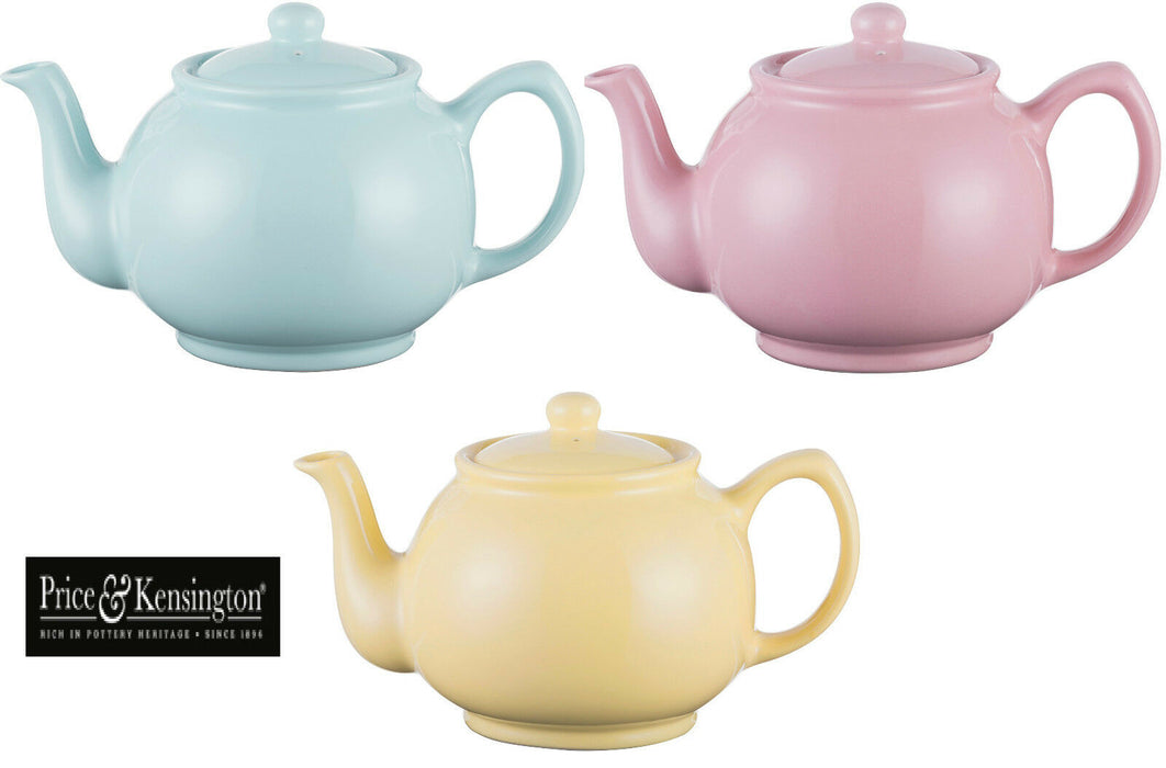 Price & Kensington 6 Cup Large Teapot Pastel Colours Blue, Pink & Yellow