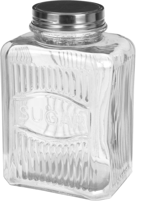 Glass Sugar & Coffee Glass Canister Jars with Screw Airtight Lid