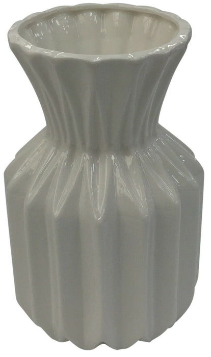 20cm  Extra Wide Mouth White Vase Flared Ceramic Flower Vase