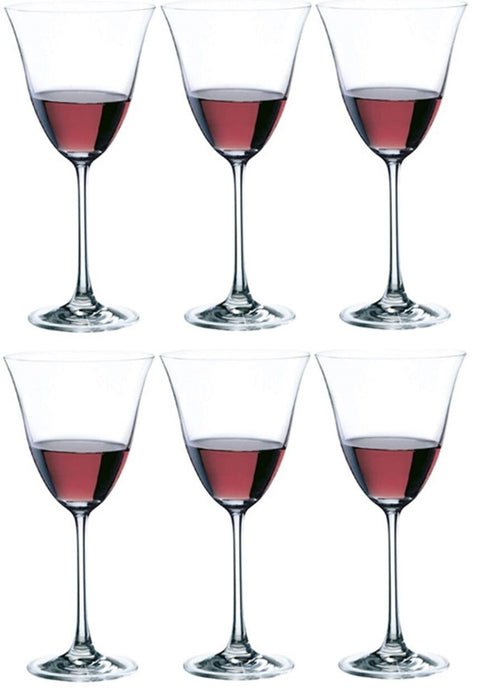 Rona Flora Set of 6 Red White Wine Stemmed Wine Glasses