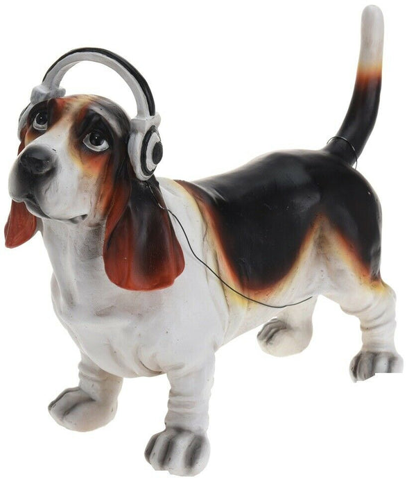 Large 31cm Cute Pug Beagle Boxer Dog Listening to Headphones Decor 31cm