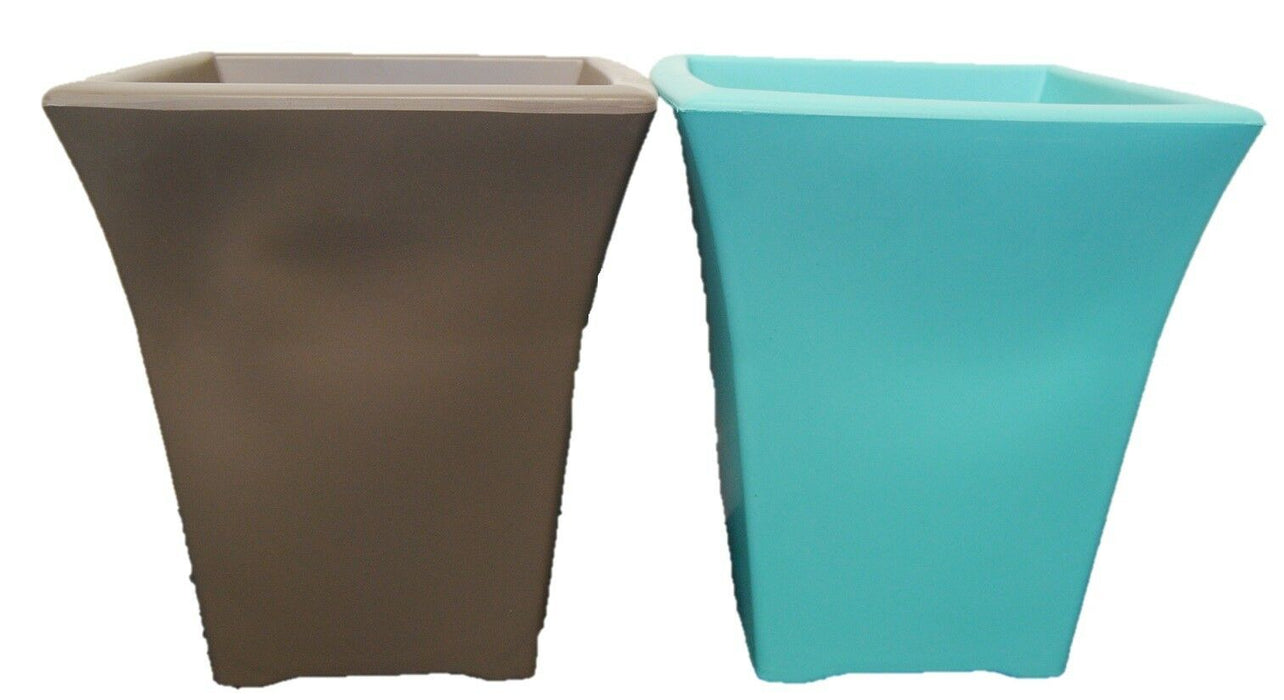 37cm Tall Flared Planter Plastic Plant Pot In Brown Or Duck Indoor or Outdoor