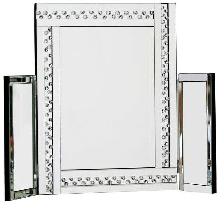 Elegant Vanity Dressing Table Mirror Large Glitz Silver All Made Of Gl Cheerful Bargains Ltd Elegant Vanity Dressing Table Mirror Large Glitz Silver All Made Of Gl Cheerful Bargains Ltd