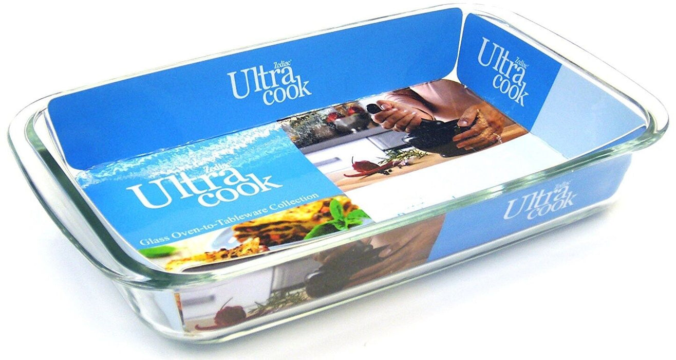Ultracook Rectangular Roaster with Side Handles Large Dish Glass Roasting Dish