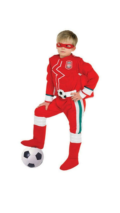 Football Liverpool Children's Fancy Dress Costume Superhero Jumpsuit Cape Mask