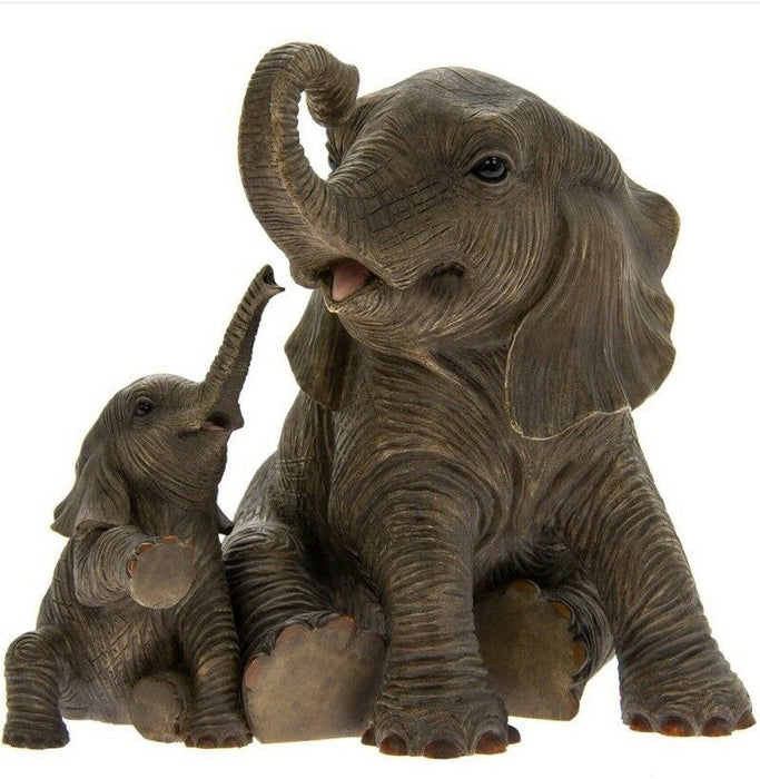 Leonardo Collection Out Of Africa Jungle Elephant & Baby Figurine Ornament
