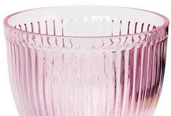 Rippled Glass Vase Hand Tied Vase Table Flower Vase Green Pink Clear Vase 18cm