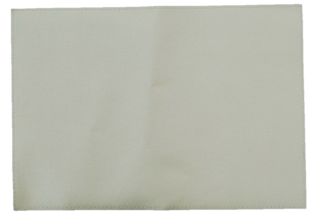 Set of 4 Large White Rectangle Placemats Place mats Leather Look Placemats