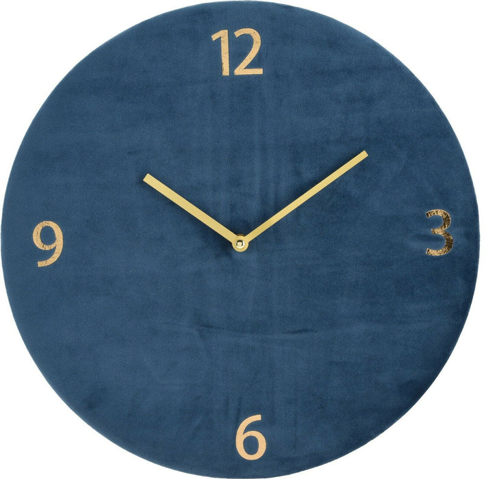 Large 37cm Wall Clock Modern Style Velvet Finish Gold Handles Deluxe Collection