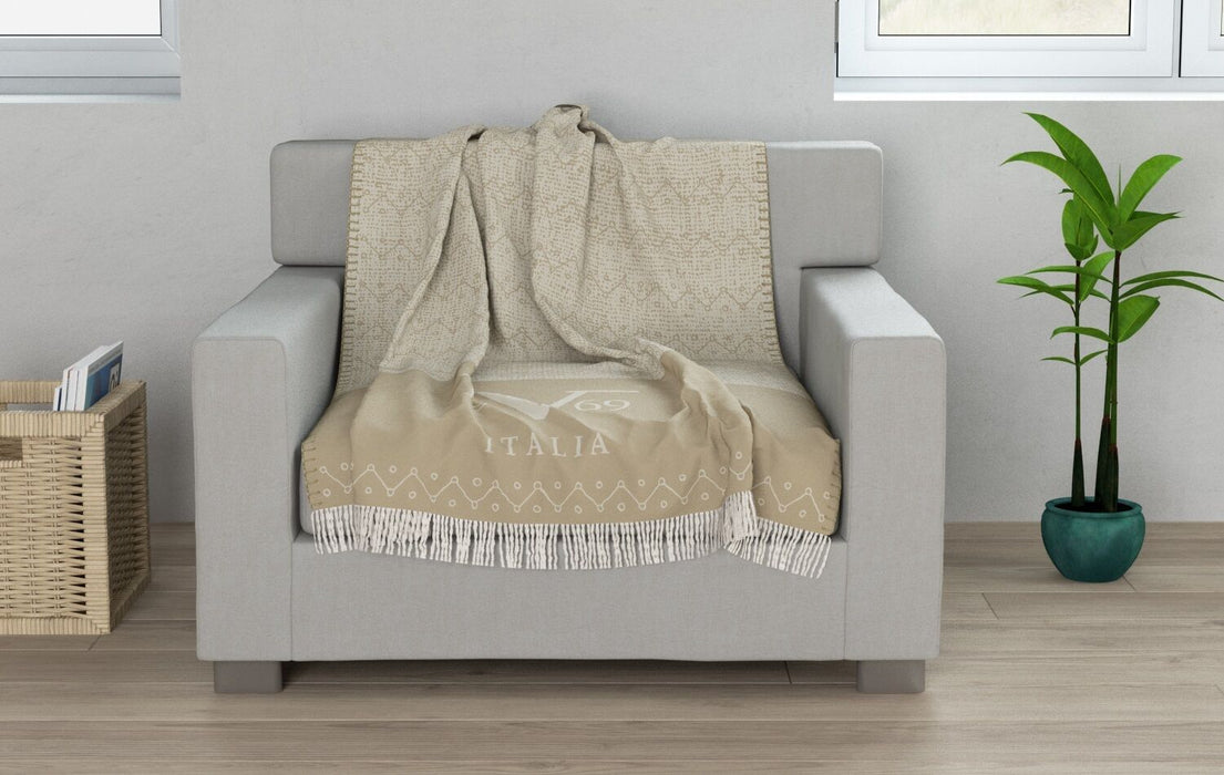 Versace 19.69 Plaid Gold Decorative Sofa Throw Bed 130 x 170cm