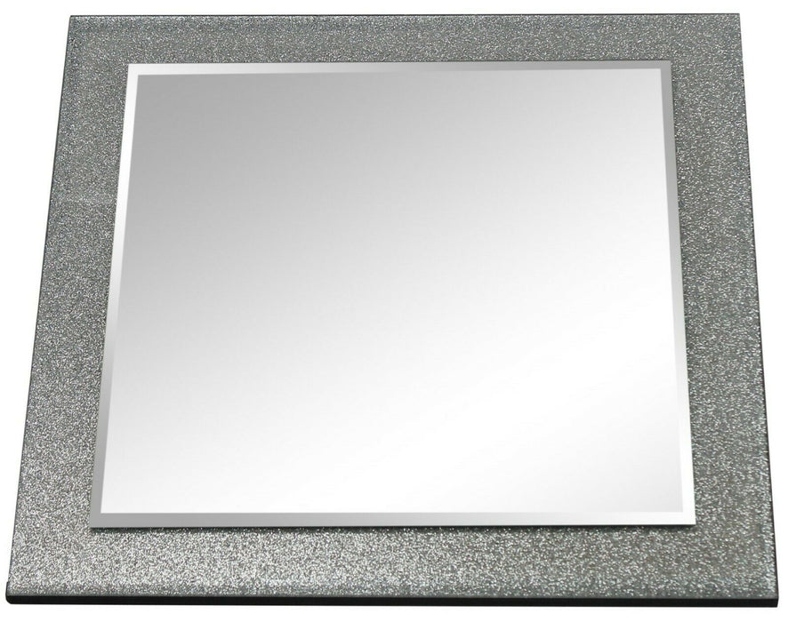 Speckled Silver Wall Mirror 40cm x 40cm Square Shaped Glass on Glass