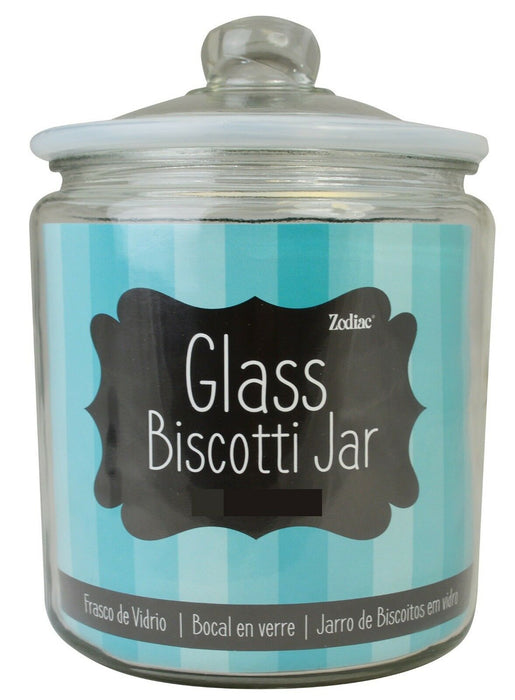 Heritage Small -  Large Clear Glass Storage Jar With Silicone Lid Biscotti Jars