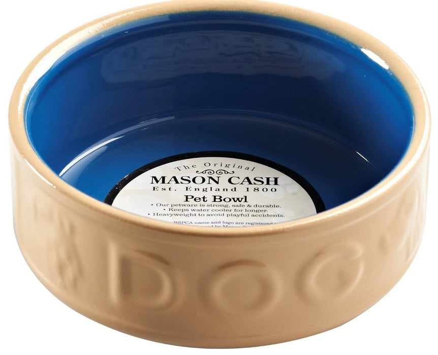 Mason Cash Cane Pet Bowl Dog Bowls & Cat Water Bowls Cane and Blue Small - Large