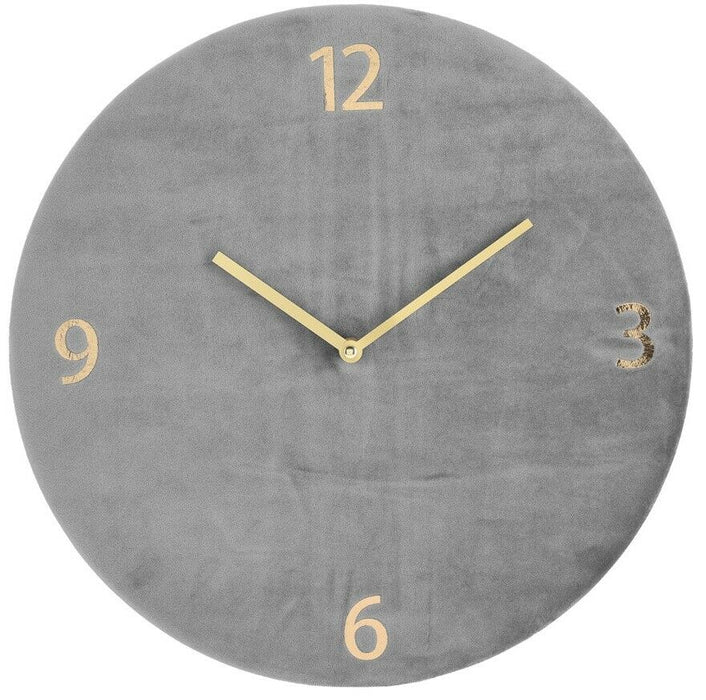 Large 37cm Wall Clock Modern Style Velvet Finish Gold Handles Deluxe Collection