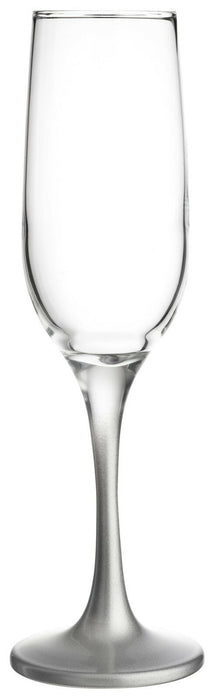 Allure Set Of 4 Champagne Flutes With Silver Stems Deluxe Champagne Glasses