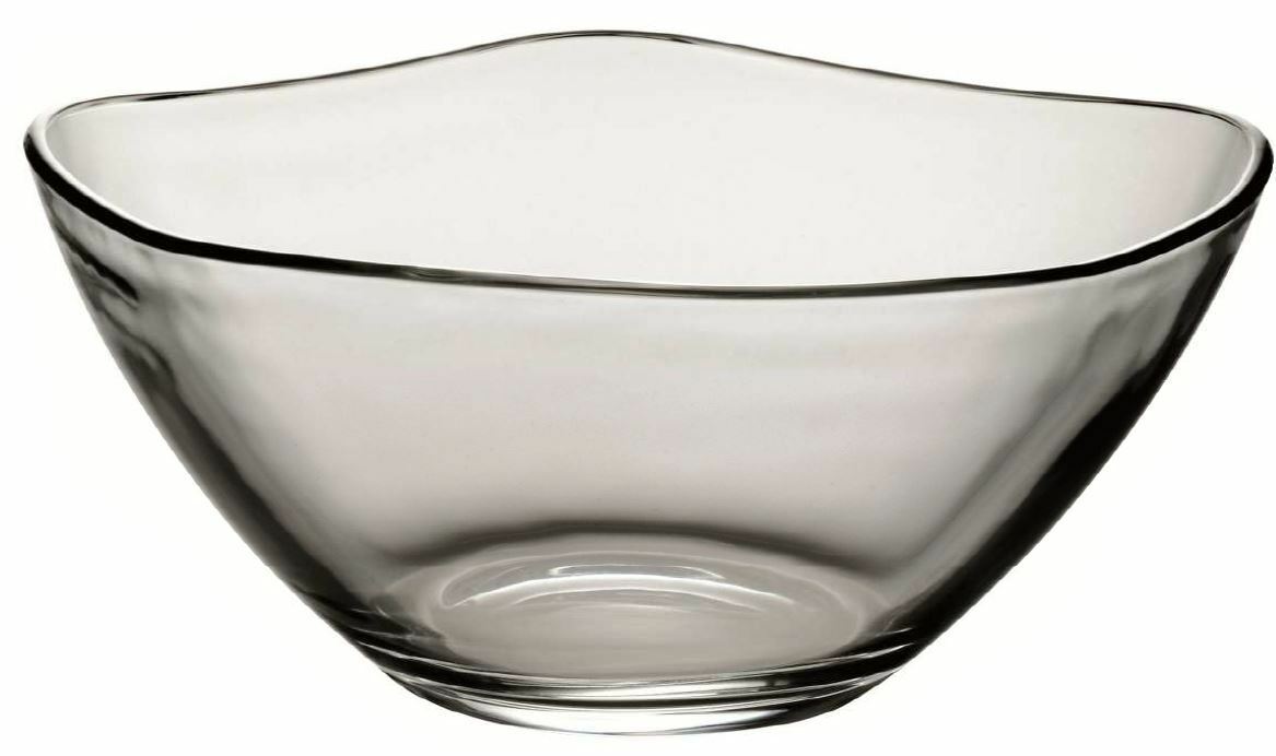 24cm Naif Bowl Curved Glass Fruit Bowl Centrepiece Bowl Table Decoration