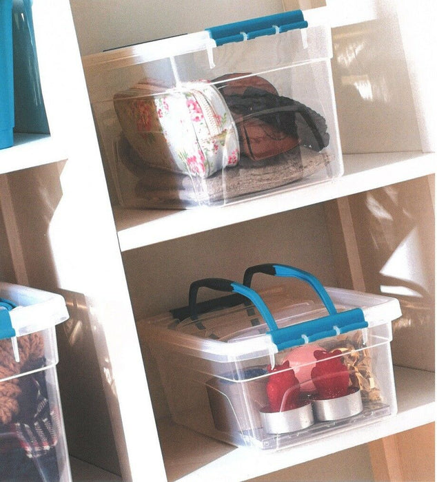 Clip Top Small Storage Boxes With Clip Lid & Carry Handles For