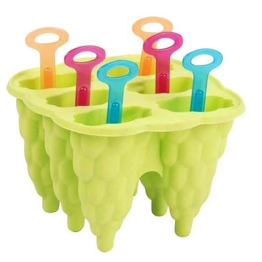 Bright Coloured Bunch of Grapes Reusable Silicone 6 Ice lolly Mould