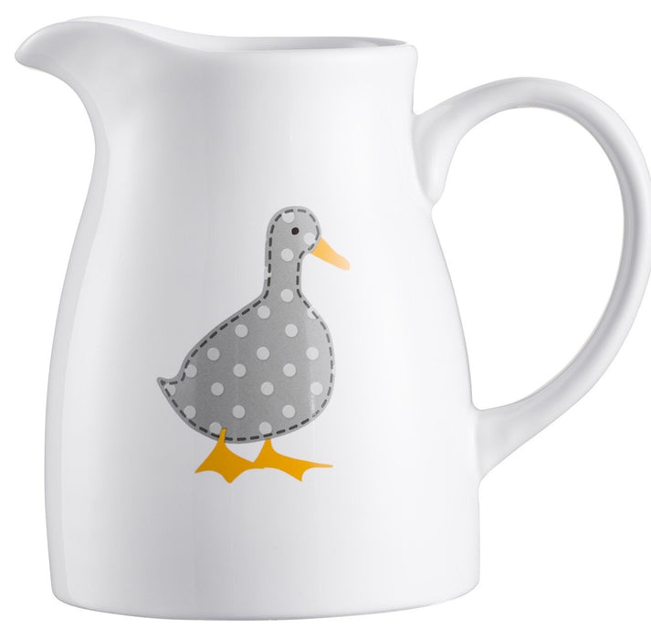 Price & Kensington Porcelain 1 Pint (650ml) Milk Jug With Spout Duck & Polka Dot