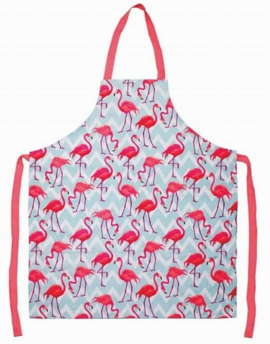 Leonardo Collection Flamingo Bay Pink Washable Kitchen Apron 100% Cotton