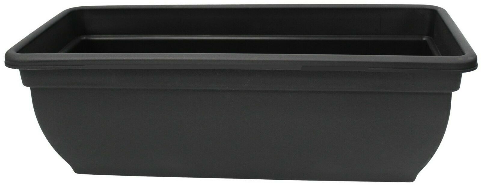 46cm (15L) Rectangular Black Plastic Trough Planter for Balcony & Windows