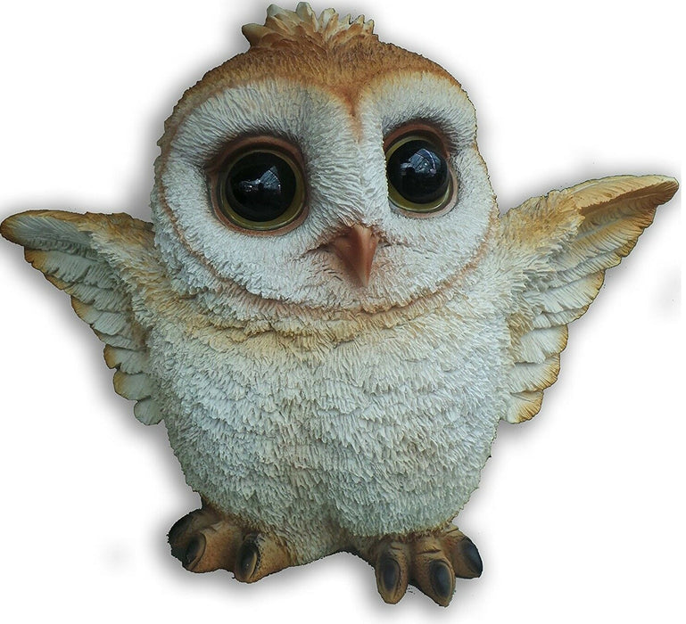 Vivid Arts Cute Flapping Barn Owl Ornament Indoor or Outdoor Resin