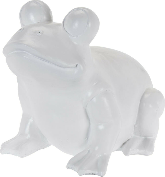 Large 35 cm White Frog Garden Ornament Indoor Outdoor Pond Feature