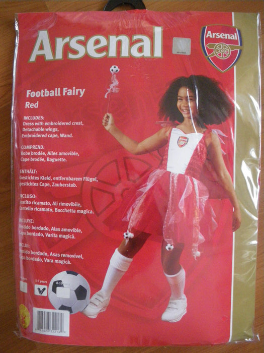 Girls Fancy Dress Arsenal Football Fairy Costume Cape size 2-3 Yrs