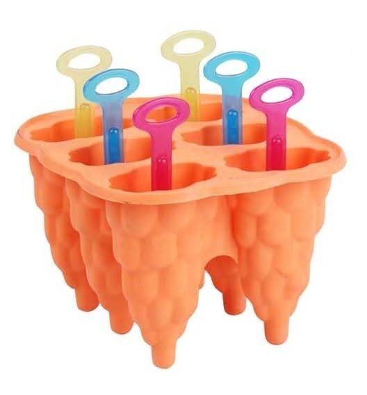 Bright Coloured Bunch of Grapes Reusable Silicone 6 Ice lolly Mould