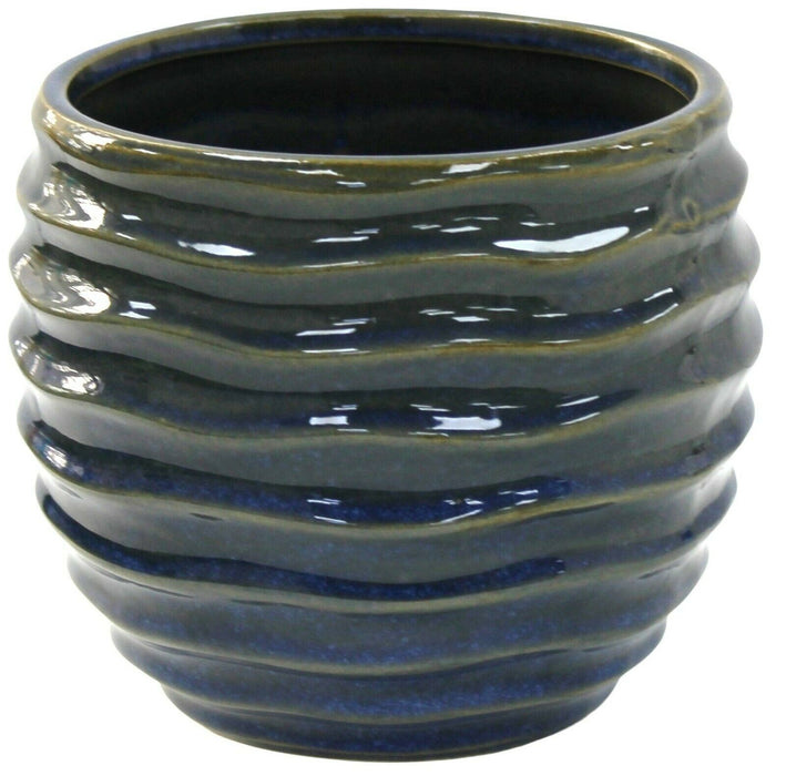 14cm Rippled Reactive Glaze Plant Pot Ceramic Flower Pot Planter Medium