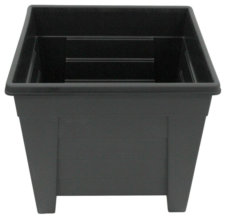 32cm Large Square 29L Raised Black Plastic Flower Pot for Garden & Patio