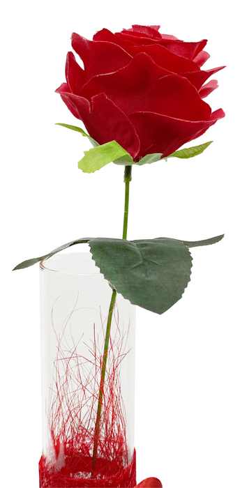 Ritzenhoff & Breker Red Rose Tall Artificial Rose Flower Acrylic Vase 40cm