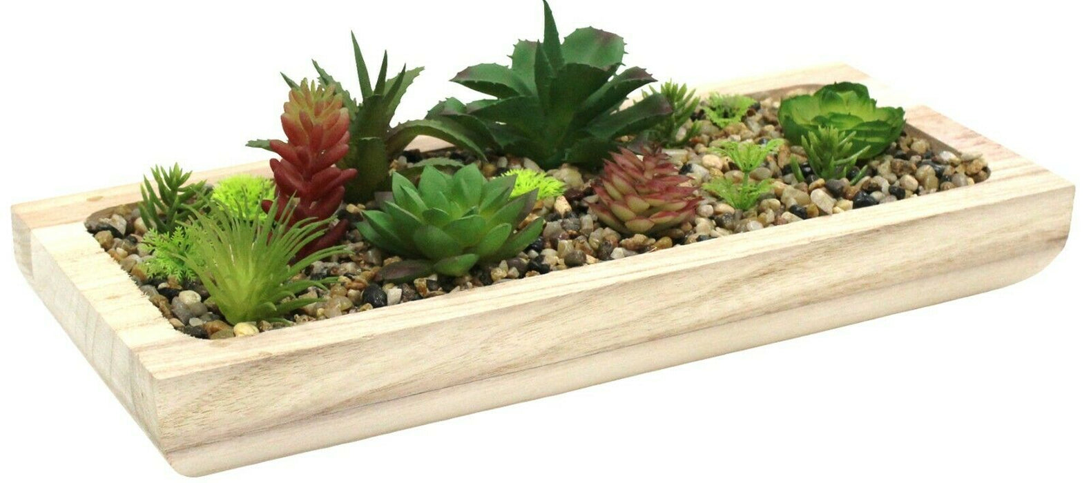 Artificial House Plant Decoration Exotic Miniature Plants With Gravel & Tray