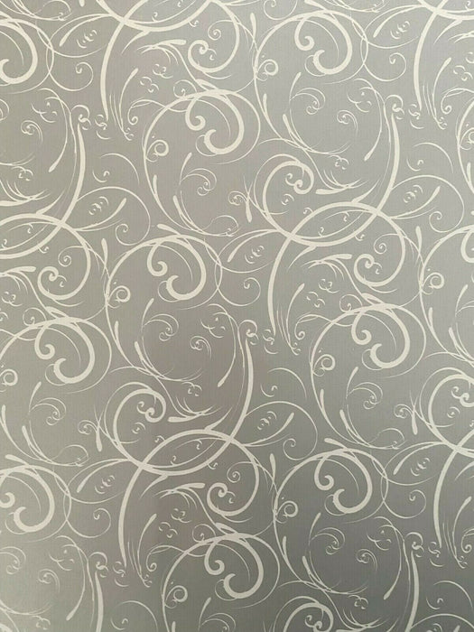 Set of 6 Wrapping Paper Rolls Silver Swirl Design Christmas Gift Wrapping 12m