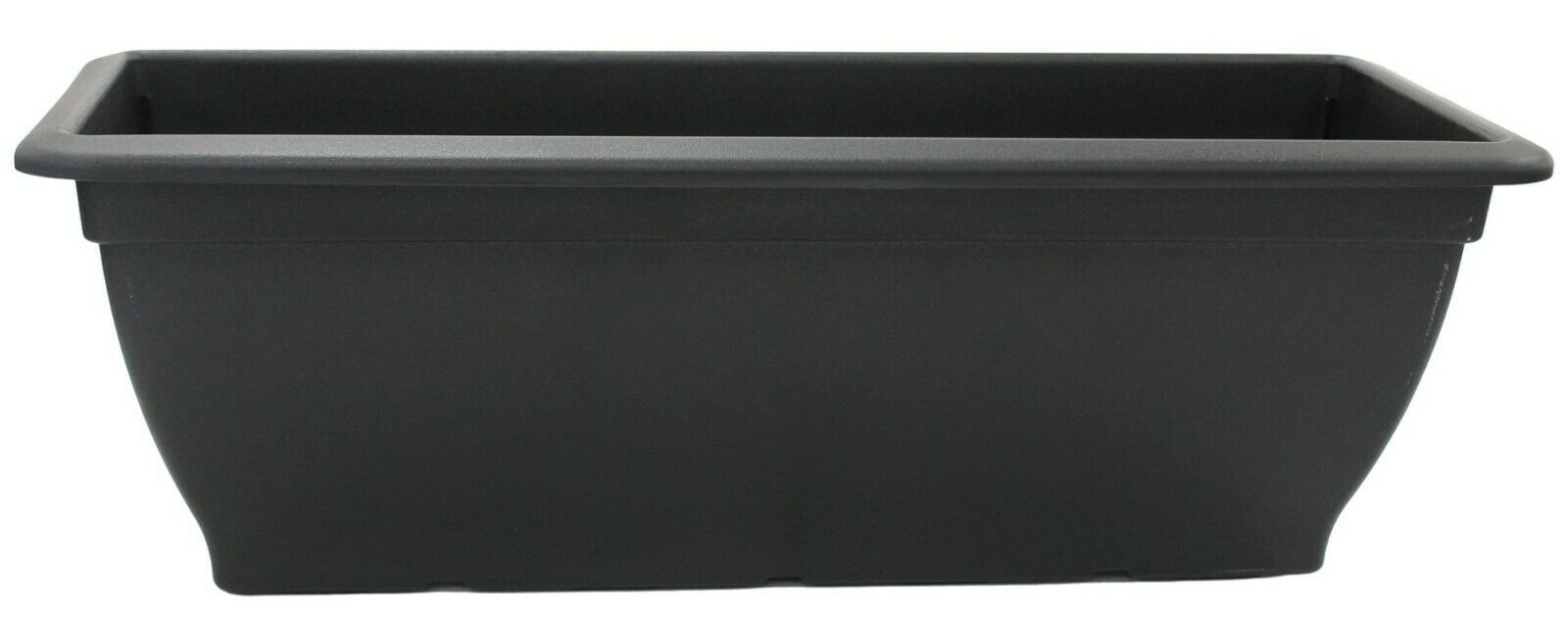 Rammento 60cm Long  Rectangular Plastic Planter Trough, Black Window Box
