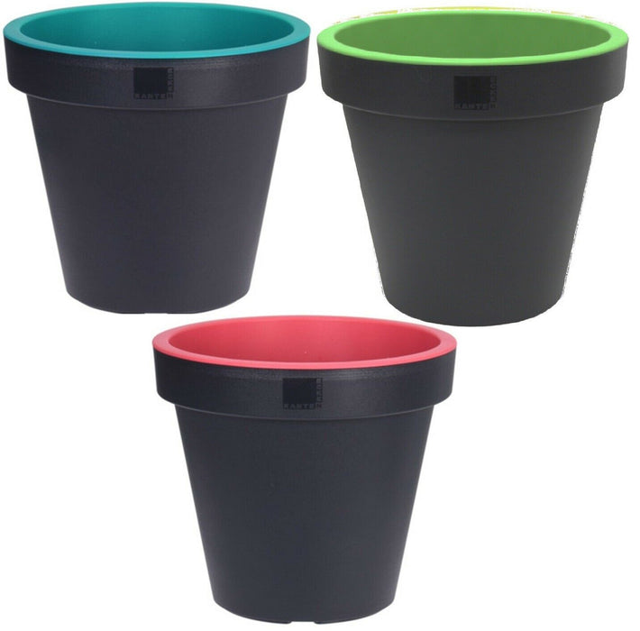 Bright Coloured Plant Pots Medium Planters Pink Green & Blue 35cm Plant Pot